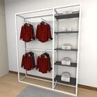 Closet Araras, Guarda Roupas Aberto Industrial Com 23 Peças B