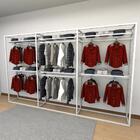 Closet Araras, Guarda Roupas Aberto Industrial Com 23 Peças B