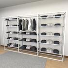Closet Araras, Guarda Roupas Aberto Industrial Com 23 Peças B