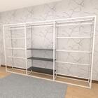 Closet Araras, Guarda Roupas Aberto Industrial Com 23 Peças B