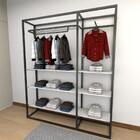 Closet Araras, Guarda Roupas Aberto Industrial Com 23 Peças B