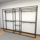 Closet Araras, Guarda Roupas Aberto Industrial Com 23 Peças P