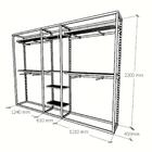 Closet Araras, Guarda Roupas Aberto Industrial Com 23 Peças P