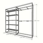 Closet Araras, Guarda Roupas Aberto Industrial Com 23 Peças P