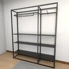 Closet Araras, Guarda Roupas Aberto Industrial Com 23 Peças P