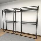 Closet Araras, Guarda Roupas Aberto Industrial Com 23 Peças P