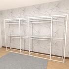 Closet Araras, Guarda Roupas Aberto Industrial Com 24 Peças B