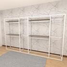 Closet Araras, Guarda Roupas Aberto Industrial Com 24 Peças B