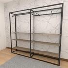 Closet Araras, Guarda Roupas Aberto Industrial Com 24 Peças P