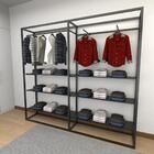 Closet Araras, Guarda Roupas Aberto Industrial Com 24 Peças P