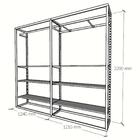 Closet Araras, Guarda Roupas Aberto Industrial Com 24 Peças P