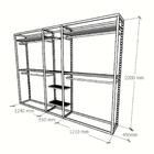 Closet Araras, Guarda Roupas Aberto Industrial Com 24 Peças P