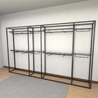 Closet Araras, Guarda Roupas Aberto Industrial Com 24 Peças P