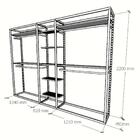 Closet Araras, Guarda Roupas Aberto Industrial Com 24 Peças P