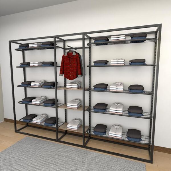 Closet Araras, Guarda Roupas Aberto Industrial Com 24 Peças P