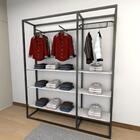 Closet Araras, Guarda Roupas Aberto Industrial Com 24 Peças P