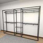 Closet Araras, Guarda Roupas Aberto Industrial Com 24 Peças P