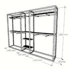 Closet Araras, Guarda Roupas Aberto Industrial Com 24 Peças P