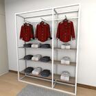 Closet Araras, Guarda Roupas Aberto Industrial Com 25 Peças B