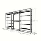 Closet Araras, Guarda Roupas Aberto Industrial Com 25 Peças B