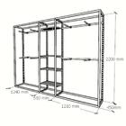 Closet Araras, Guarda Roupas Aberto Industrial Com 25 Peças B