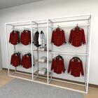 Closet Araras, Guarda Roupas Aberto Industrial Com 25 Peças B