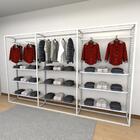 Closet Araras, Guarda Roupas Aberto Industrial Com 25 Peças B