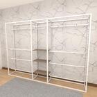 Closet Araras, Guarda Roupas Aberto Industrial Com 25 Peças B