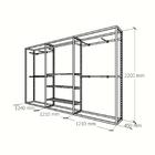 Closet Araras, Guarda Roupas Aberto Industrial Com 25 Peças P