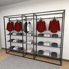 Closet Araras, Guarda Roupas Aberto Industrial Com 25 Peças P