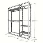 Closet Araras, Guarda Roupas Aberto Industrial Com 25 Peças P