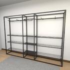 Closet Araras, Guarda Roupas Aberto Industrial Com 25 Peças P