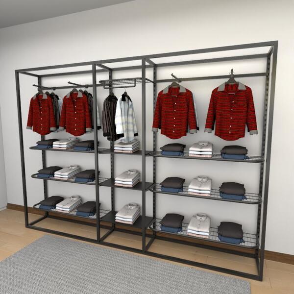 Closet Araras, Guarda Roupas Aberto Industrial Com 25 Peças P