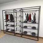 Closet Araras, Guarda Roupas Aberto Industrial Com 26 Peças P