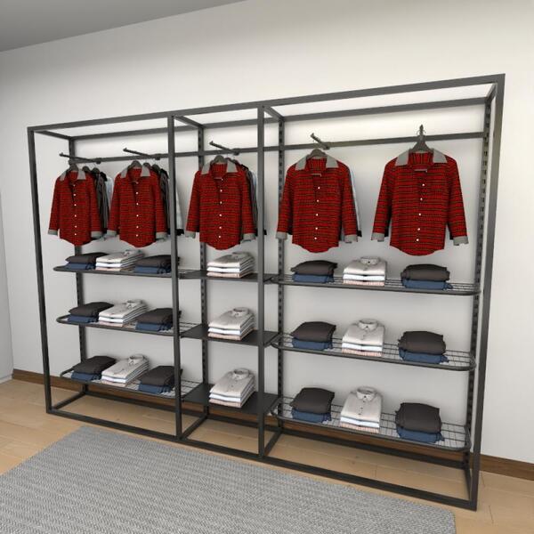 Closet Araras, Guarda Roupas Aberto Industrial Com 26 Peças P