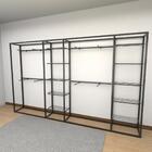 Closet Araras, Guarda Roupas Aberto Industrial Com 26 Peças P