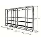 Closet Araras, Guarda Roupas Aberto Industrial Com 26 Peças P