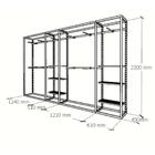 Closet Araras, Guarda Roupas Aberto Industrial Com 26 Peças P