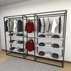 Closet Araras, Guarda Roupas Aberto Industrial Com 27 Peças B