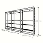 Closet Araras, Guarda Roupas Aberto Industrial Com 27 Peças B