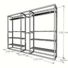 Closet Araras, Guarda Roupas Aberto Industrial Com 27 Peças B