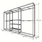 Closet Araras, Guarda Roupas Aberto Industrial Com 27 Peças B