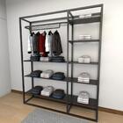 Closet Araras, Guarda Roupas Aberto Industrial Com 27 Peças P