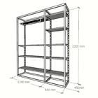 Closet Araras, Guarda Roupas Aberto Industrial Com 27 Peças P