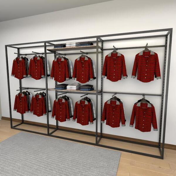 Closet Araras, Guarda Roupas Aberto Industrial Com 27 Peças P