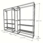 Closet Araras, Guarda Roupas Aberto Industrial Com 27 Peças P