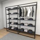 Closet Araras, Guarda Roupas Aberto Industrial Com 27 Peças P