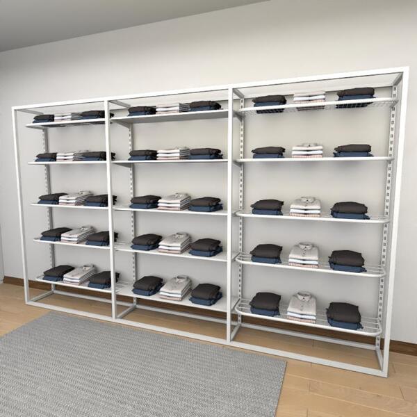 Closet Araras, Guarda Roupas Aberto Industrial Com 28 Peças B