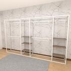 Closet Araras, Guarda Roupas Aberto Industrial Com 28 Peças B