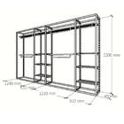 Closet Araras, Guarda Roupas Aberto Industrial Com 28 Peças B